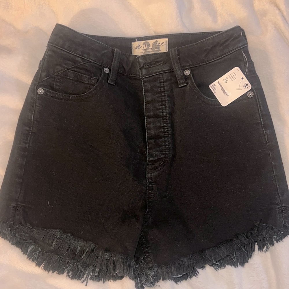 FREE PEOPLE CRVY VINTAGE SHORTS OB967271 DENIM HIGH RISE